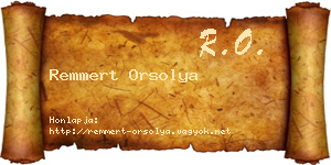 Remmert Orsolya névjegykártya